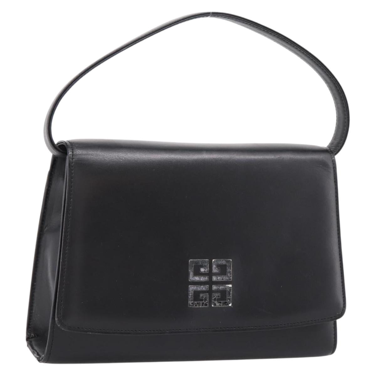 GIVENCHY Hand Bag Leather Black Auth ka5773A