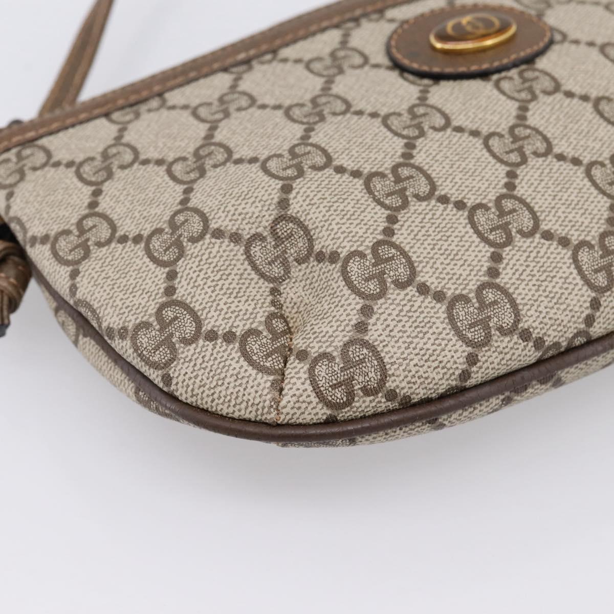 GUCCI GG Supreme Shoulder Bag PVC Beige Gold 39 001 4643 Auth ka5775