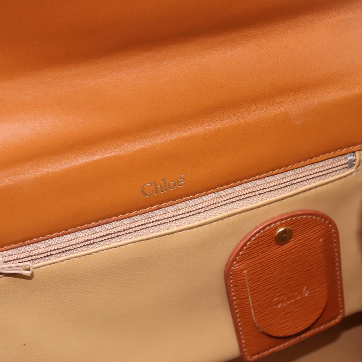 Chloe Hand Bag Leather Brown Gold Auth ka5776A