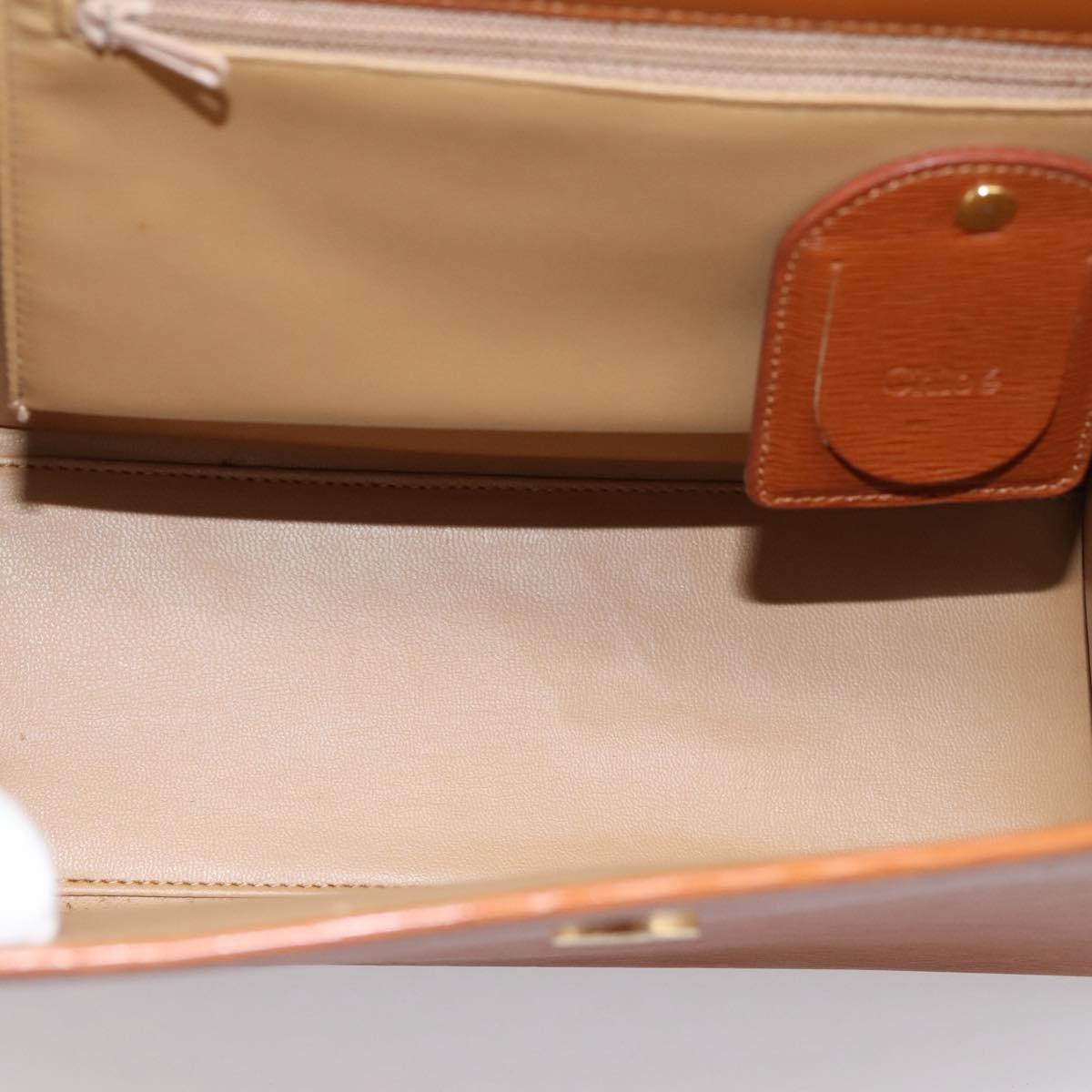 Chloe Hand Bag Leather Brown Gold Auth ka5776A