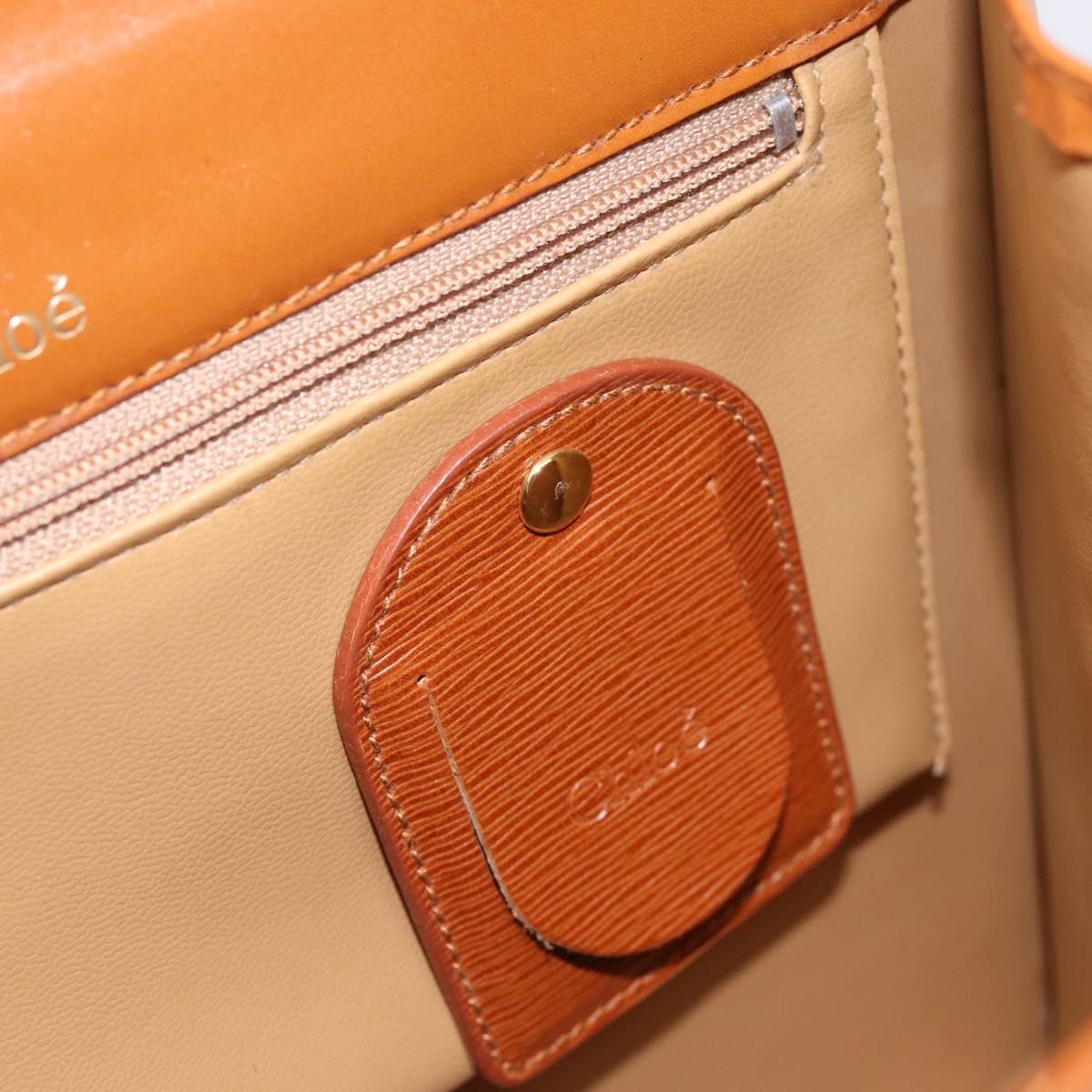 Chloe Hand Bag Leather Brown Gold Auth ka5776A