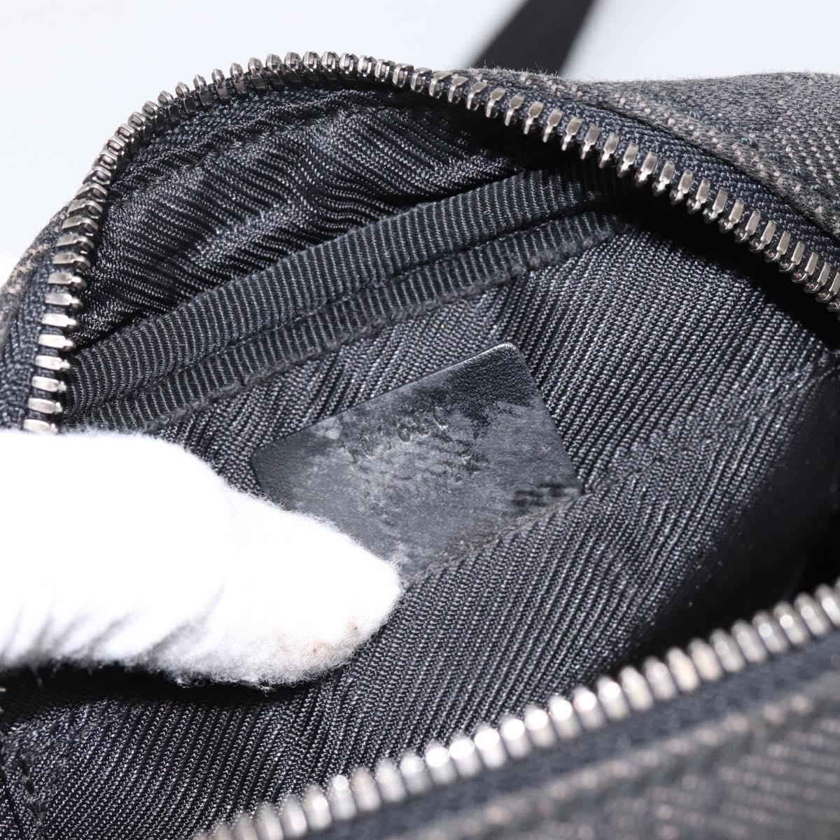 GUCCI GG Canvas Shoulder Bag Black Silver 101680 Auth ka5778