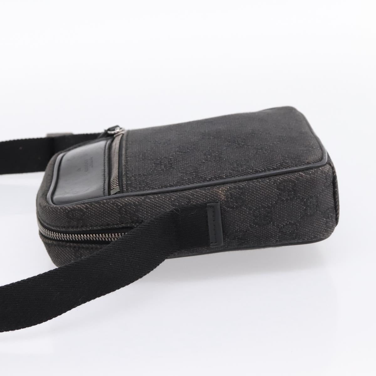 GUCCI GG Canvas Shoulder Bag Black Silver 101680 Auth ka5778