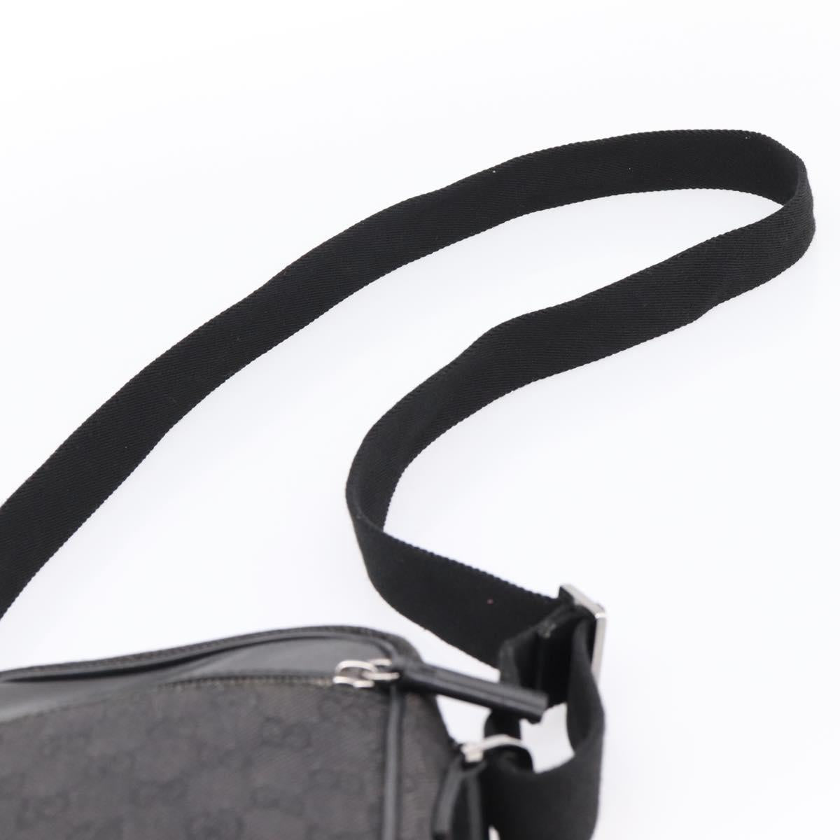 GUCCI GG Canvas Shoulder Bag Black Silver 101680 Auth ka5778