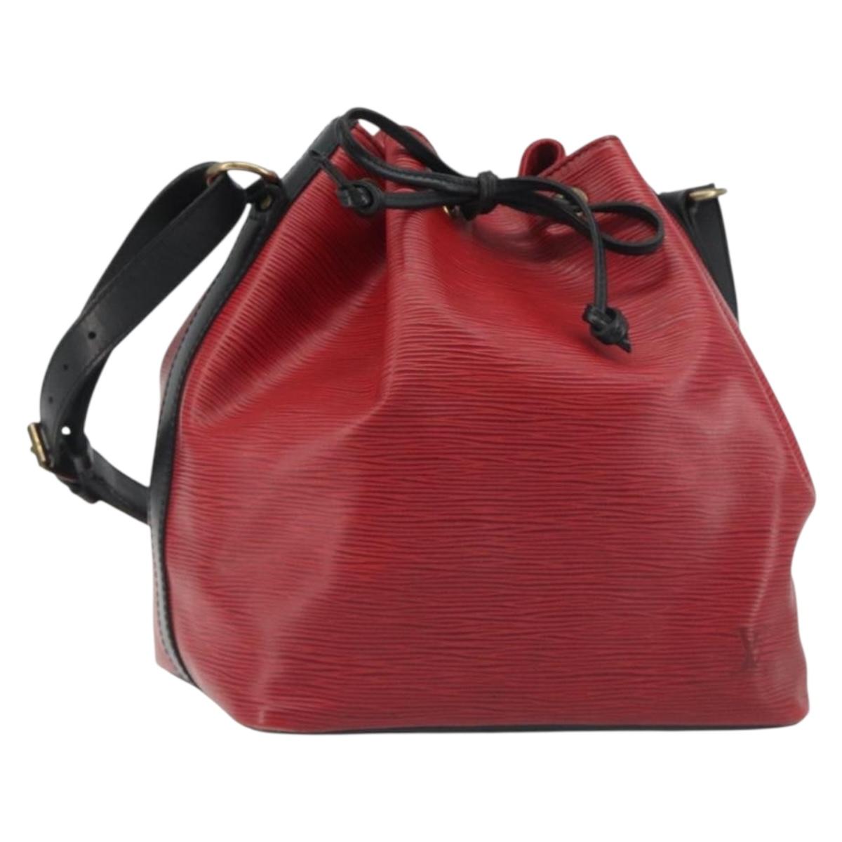 LOUIS VUITTON Epi Petit Noe Shoulder Bag Bicolor Black Red M44172 LV Auth ka5782
