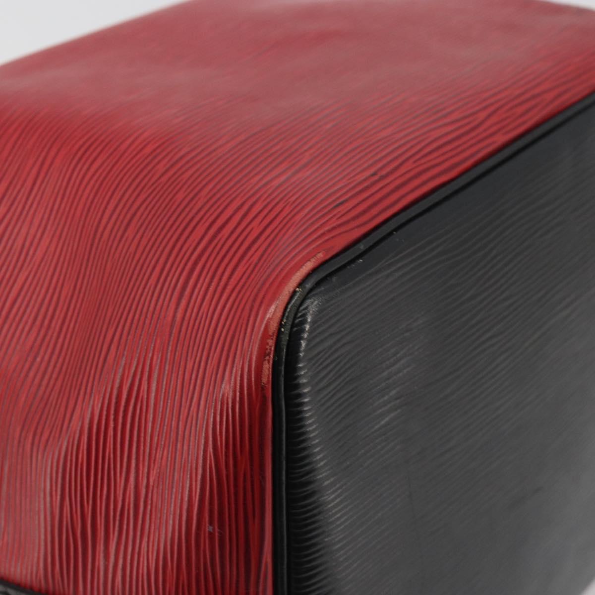 LOUIS VUITTON Epi Petit Noe Shoulder Bag Bicolor Black Red M44172 LV Auth ka5782