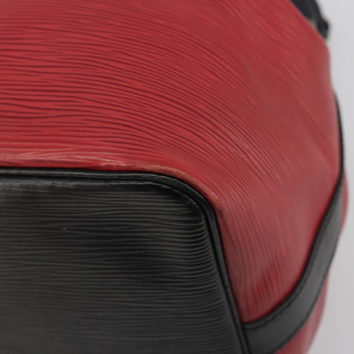 LOUIS VUITTON Epi Petit Noe Shoulder Bag Bicolor Black Red M44172 LV Auth ka5782