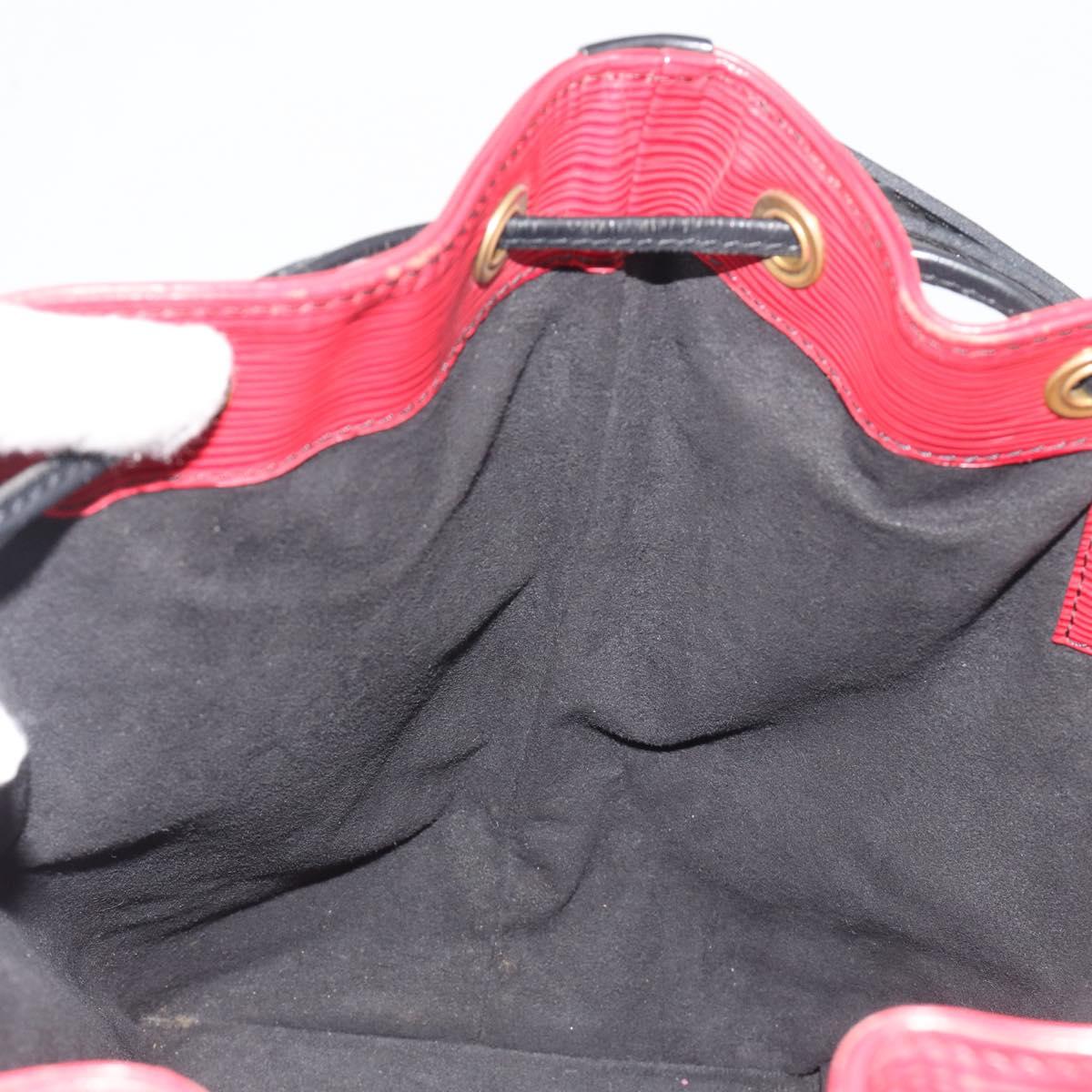 LOUIS VUITTON Epi Petit Noe Shoulder Bag Bicolor Black Red M44172 LV Auth ka5782
