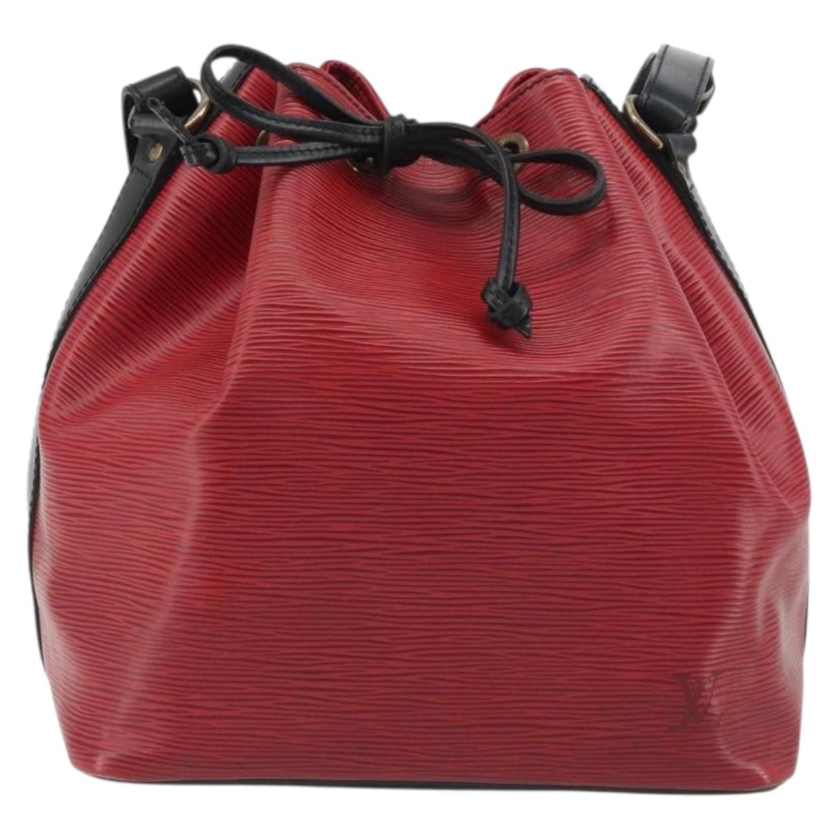 LOUIS VUITTON Epi Petit Noe Shoulder Bag Bicolor Black Red M44172 LV Auth ka5782