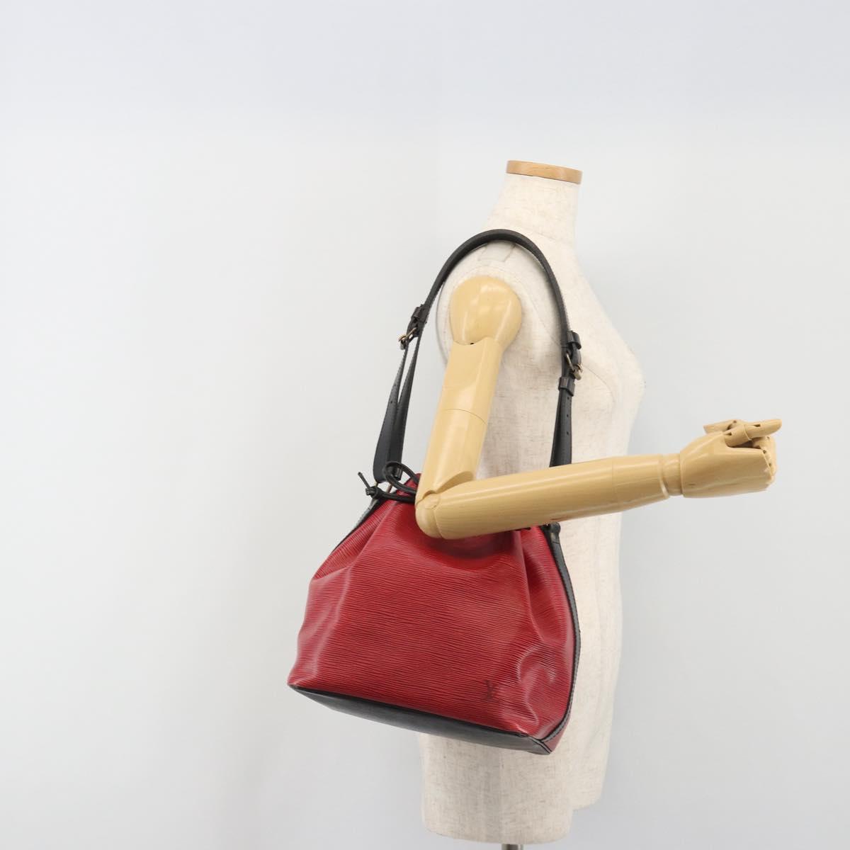 LOUIS VUITTON Epi Petit Noe Shoulder Bag Bicolor Black Red M44172 LV Auth ka5782