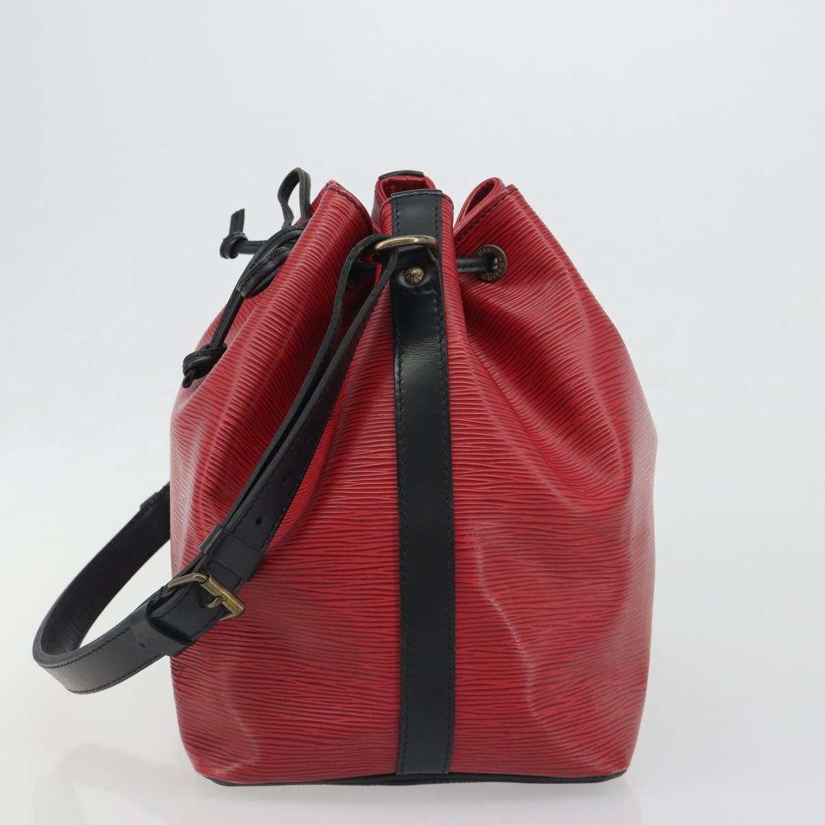 LOUIS VUITTON Epi Petit Noe Shoulder Bag Bicolor Black Red M44172 LV Auth ka5782