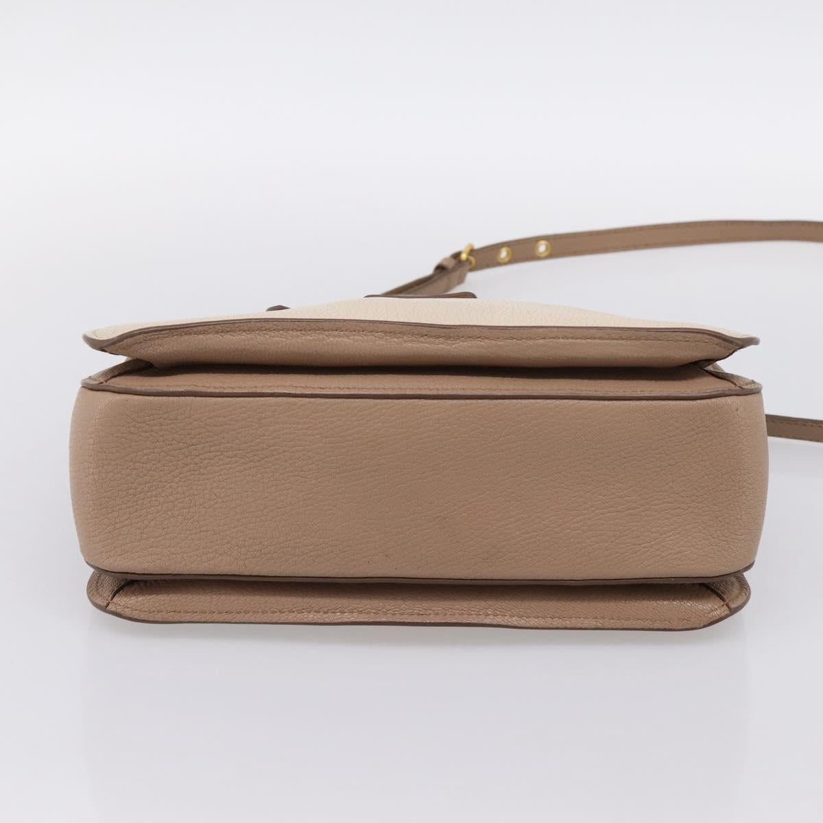 Miu Miu Hand Bag Leather 2way Beige Gold Auth ka5783A