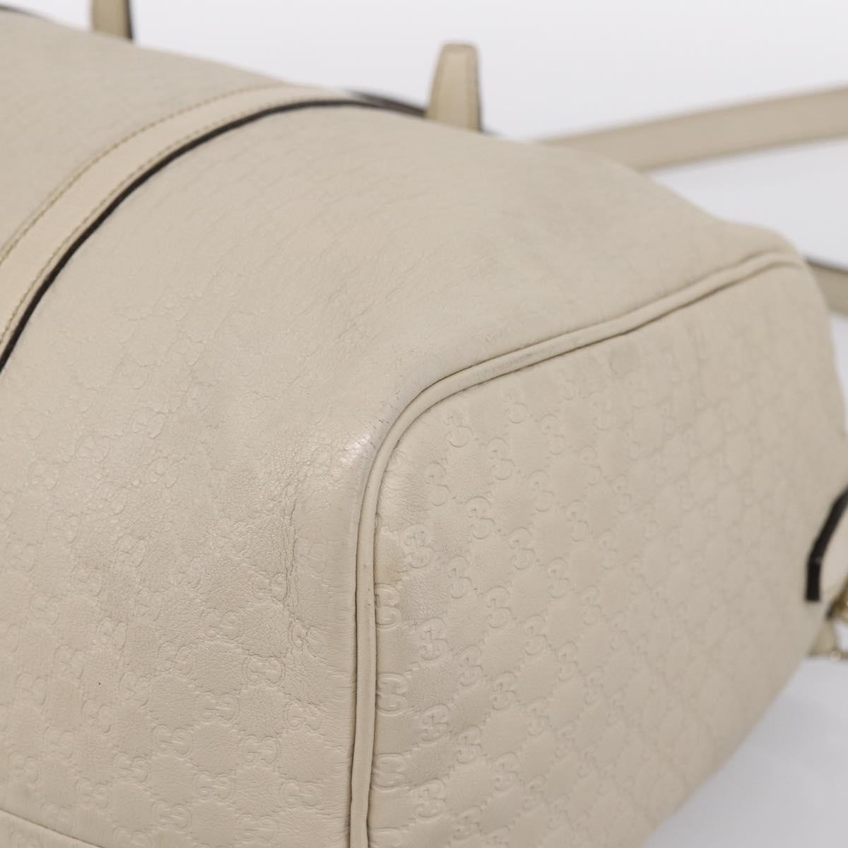 GUCCI Micro GG Canvas Guccissima Bag Leather 2way Beige 322231 Auth ka5784