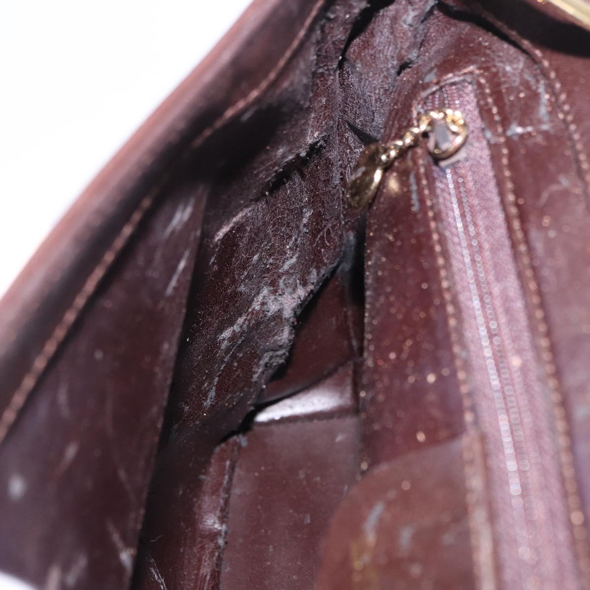 GUCCI Shoulder Bag Leather Black Gold 001 3444 1804 Auth ka5785