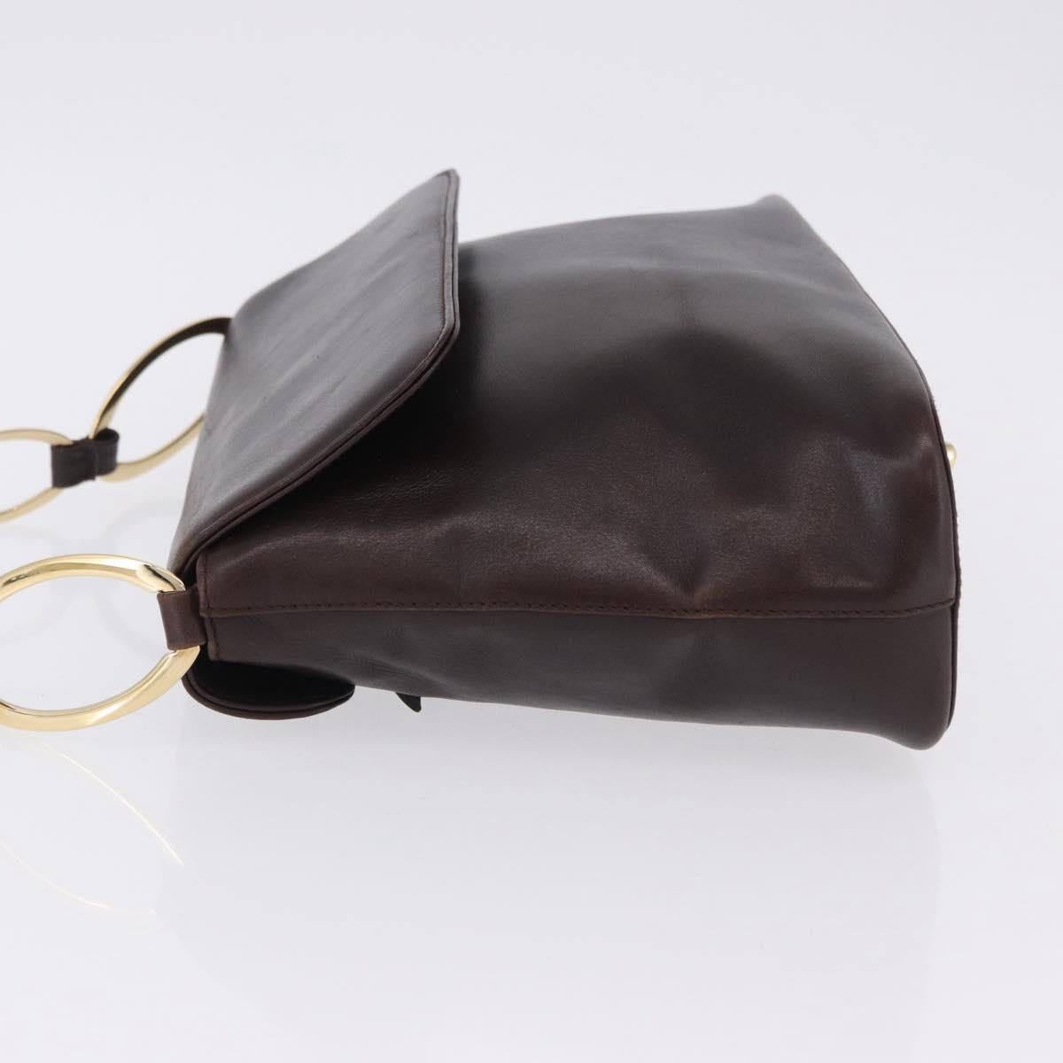 GUCCI Shoulder Bag Leather Black Gold 001 3444 1804 Auth ka5785