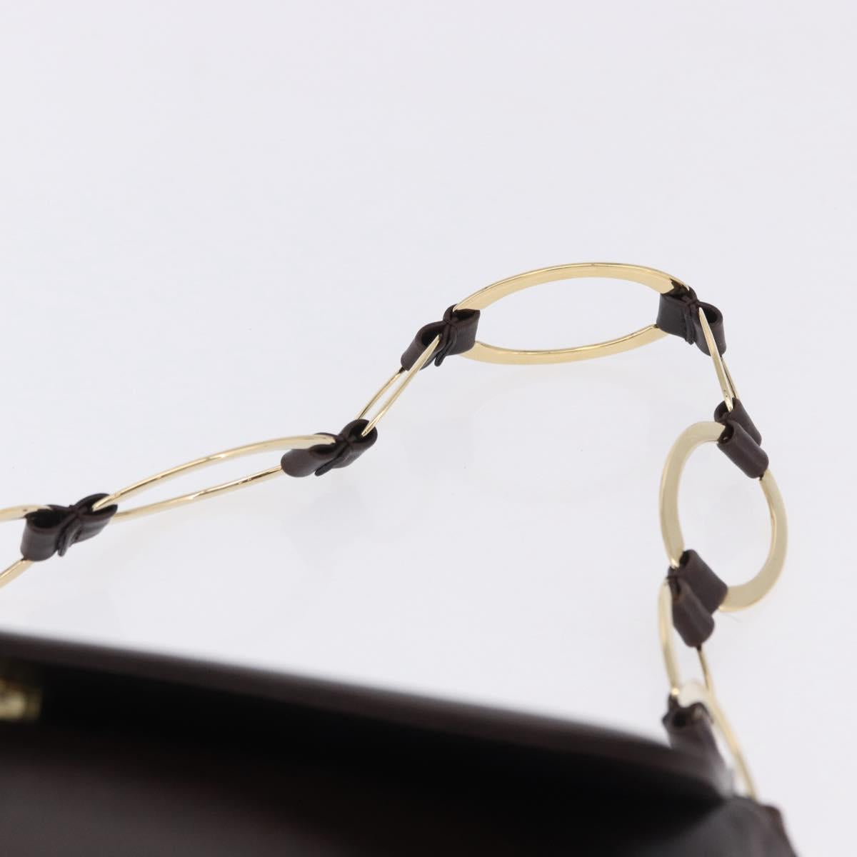 GUCCI Shoulder Bag Leather Black Gold 001 3444 1804 Auth ka5785