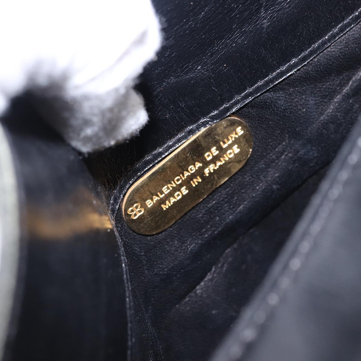 BALENCIAGA Shoulder Bag Leather Black Gold Auth ka5786
