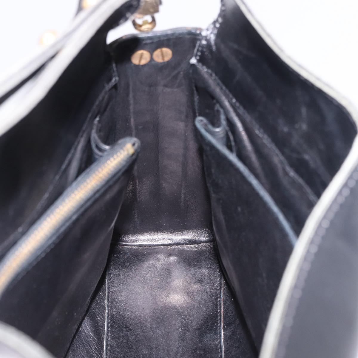 BALENCIAGA Shoulder Bag Leather Black Gold Auth ka5786