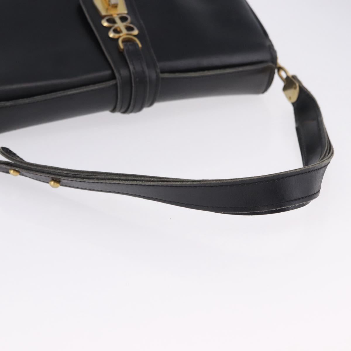 BALENCIAGA Shoulder Bag Leather Black Gold Auth ka5786