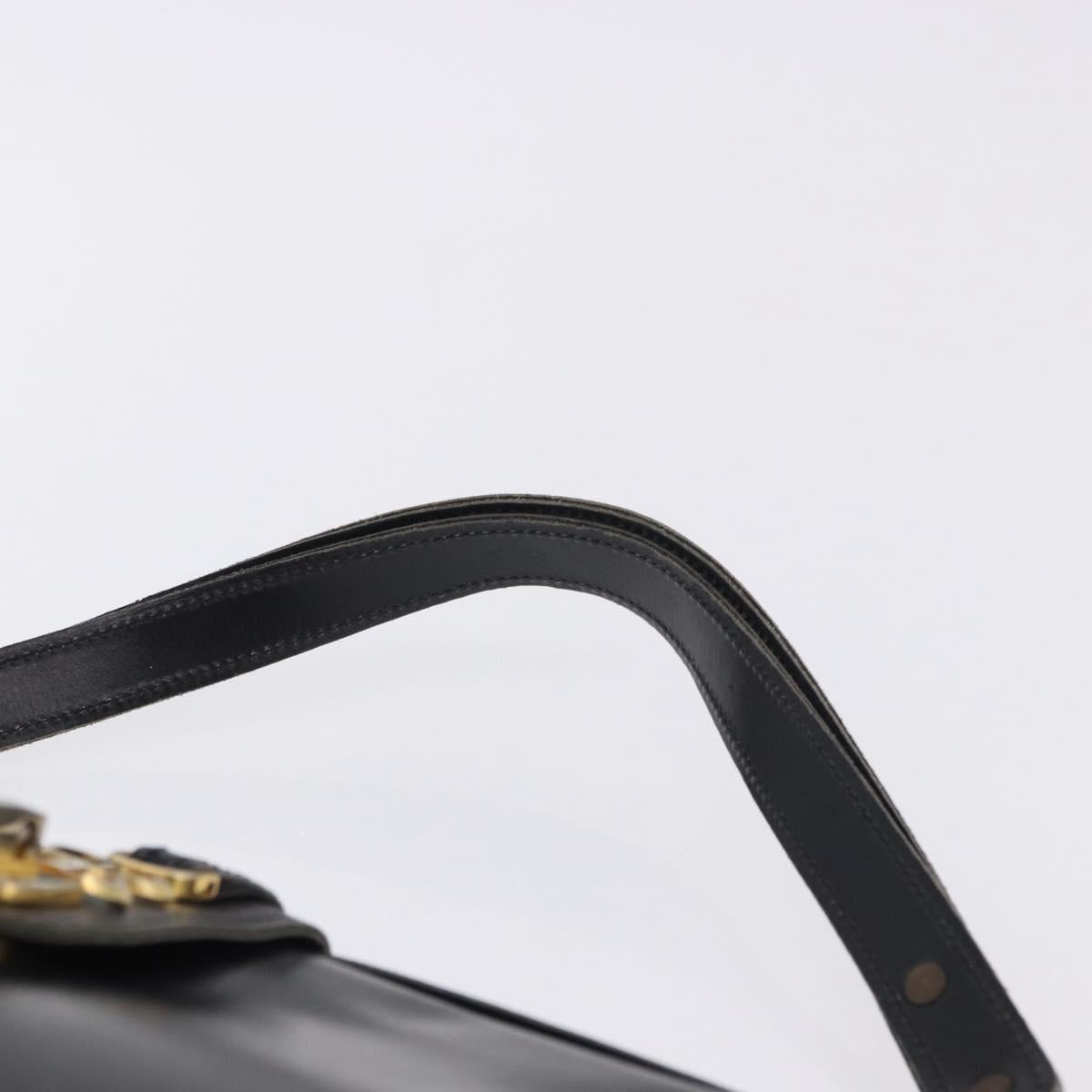 BALENCIAGA Shoulder Bag Leather Black Gold Auth ka5786