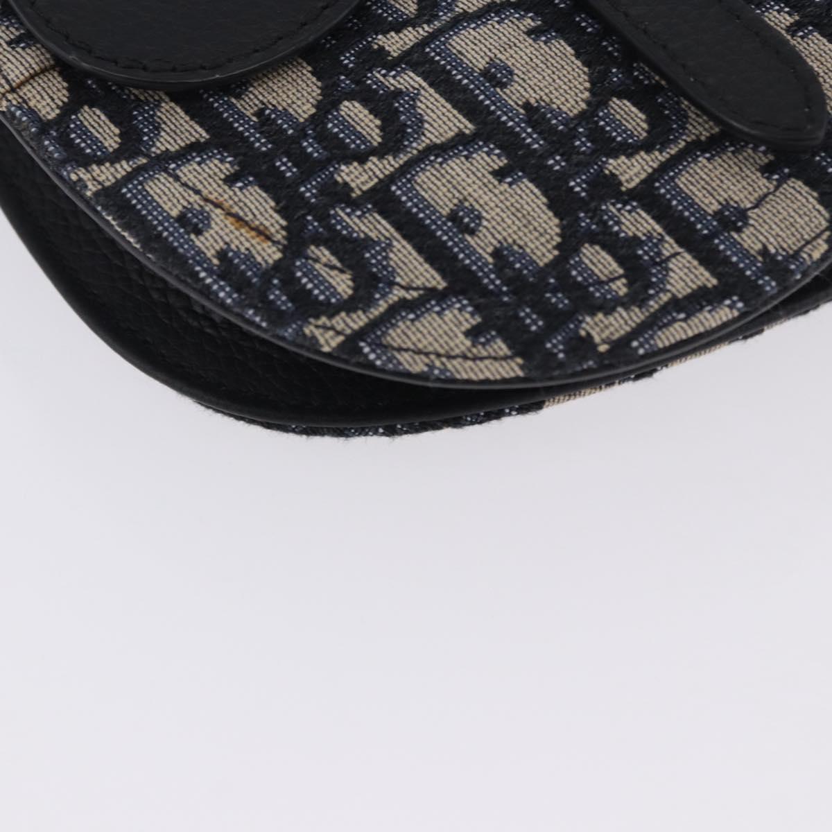 Christian Dior Trotter Canvas Saddle Oblique Jacquard Bag Navy Auth ka5789M
