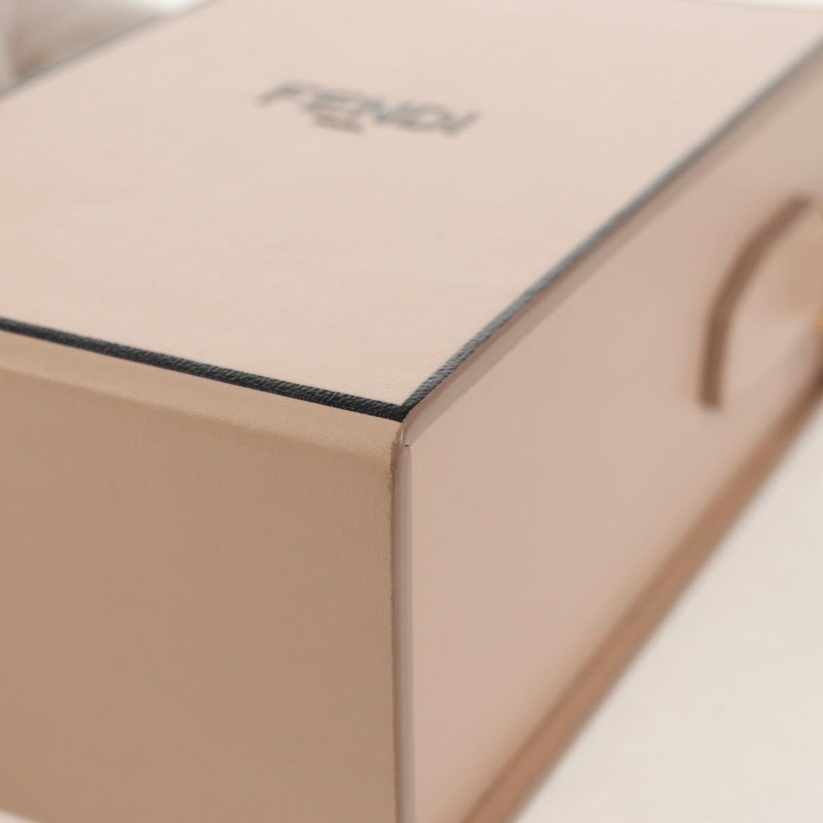 FENDI Shoulder Bag Leather Beige Gold Auth ka578M