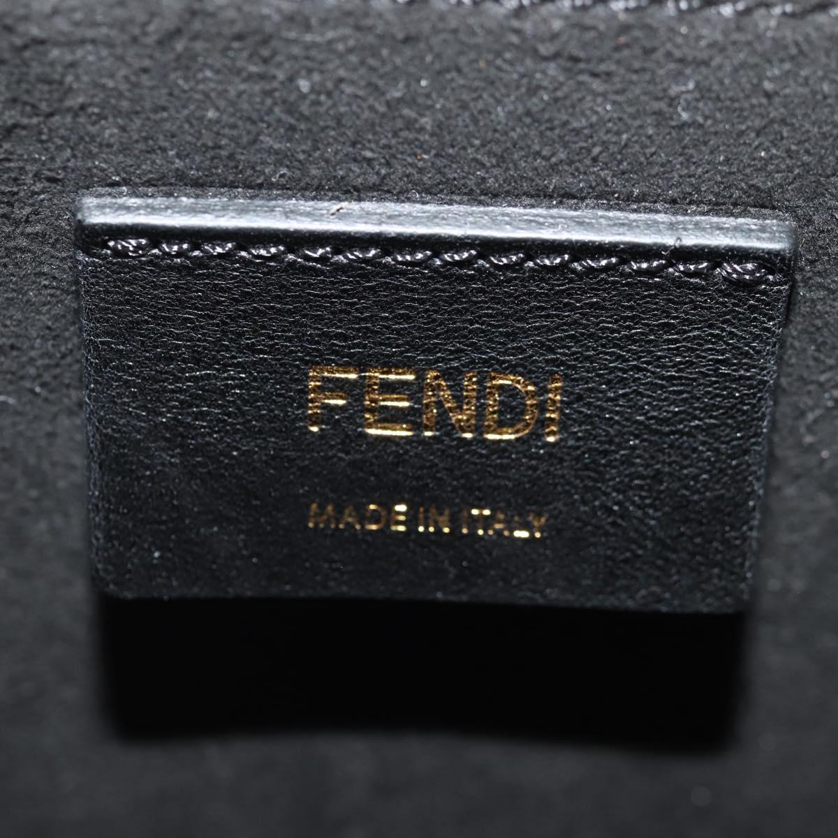 FENDI Shoulder Bag Leather Beige Gold Auth ka578M