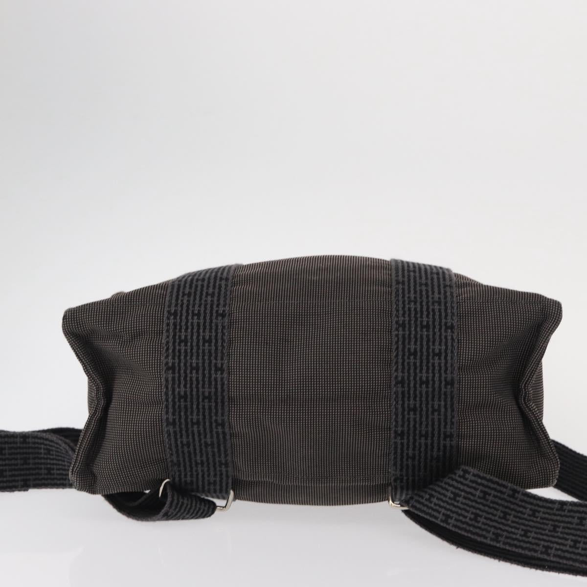 HERMES Her Line A Dos MM Backpack Canvas Gray Silver Auth ka579