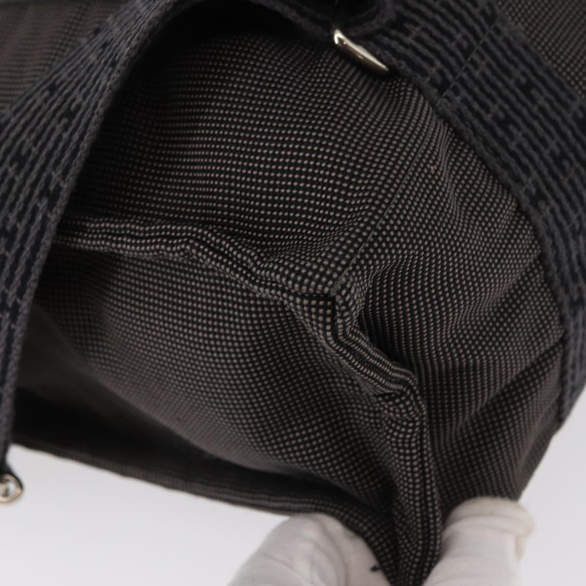 HERMES Her Line A Dos MM Backpack Canvas Gray Silver Auth ka579