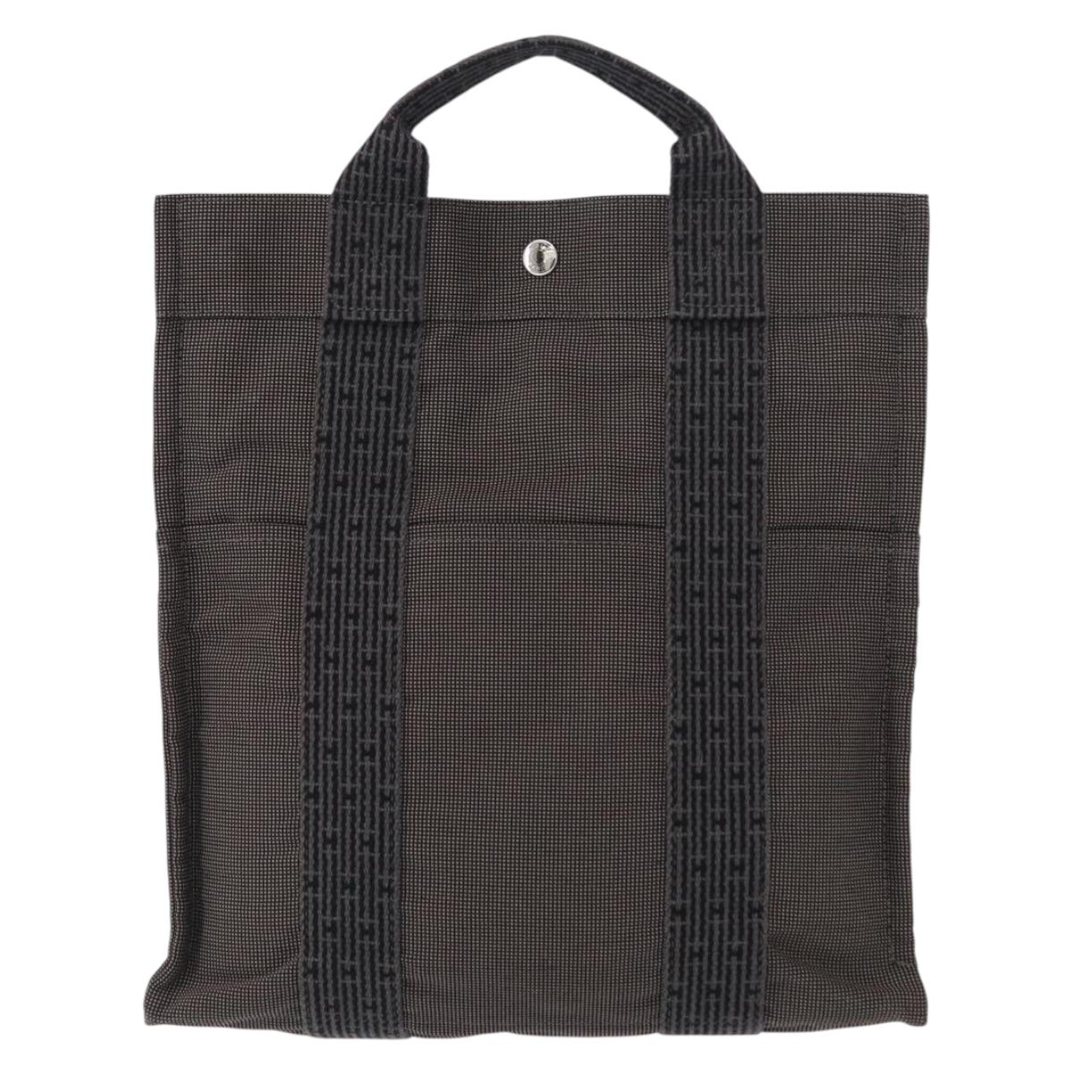 HERMES Her Line A Dos MM Backpack Canvas Gray Silver Auth ka579