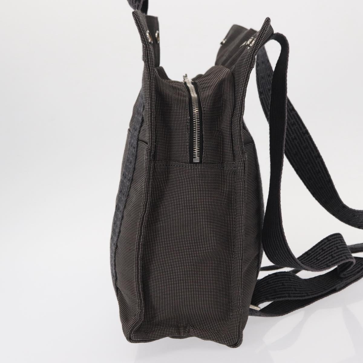 HERMES Her Line A Dos MM Backpack Canvas Gray Silver Auth ka579