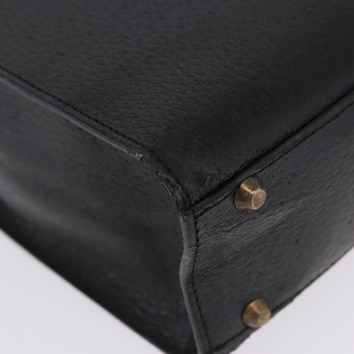 SAINT LAURENT Tote Bag Leather Black Auth ka5791