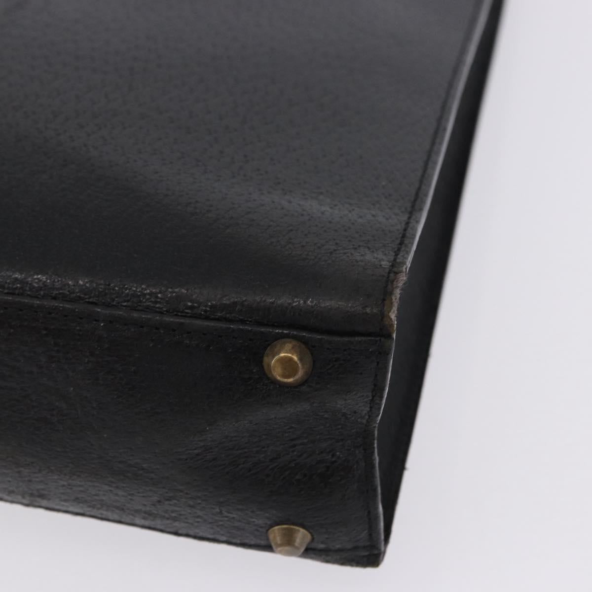 SAINT LAURENT Tote Bag Leather Black Auth ka5791
