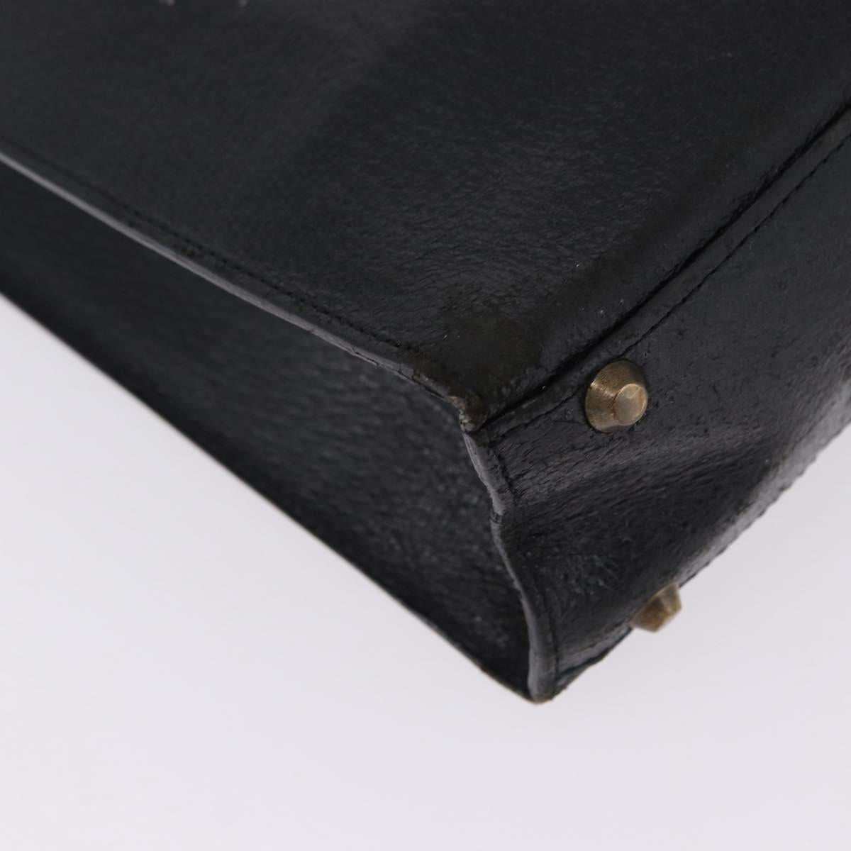SAINT LAURENT Tote Bag Leather Black Auth ka5791
