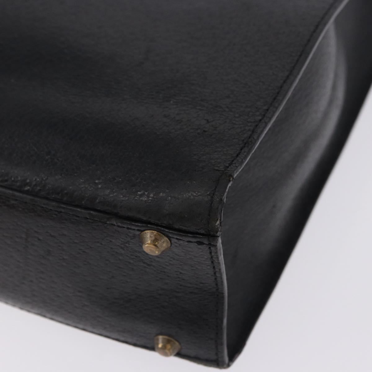 SAINT LAURENT Tote Bag Leather Black Auth ka5791