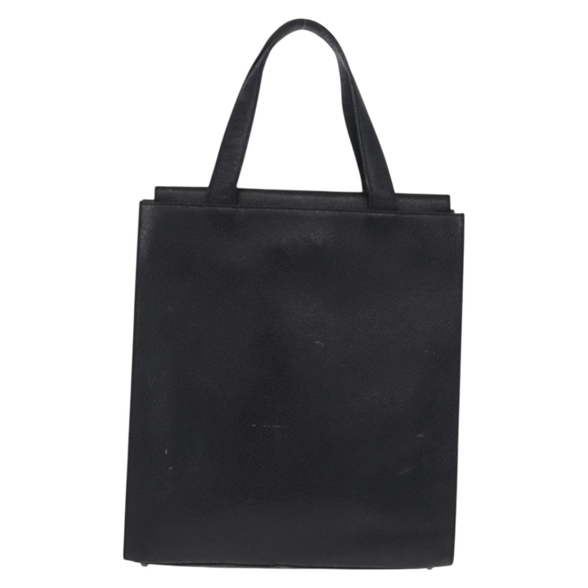 SAINT LAURENT Tote Bag Leather Black Auth ka5791
