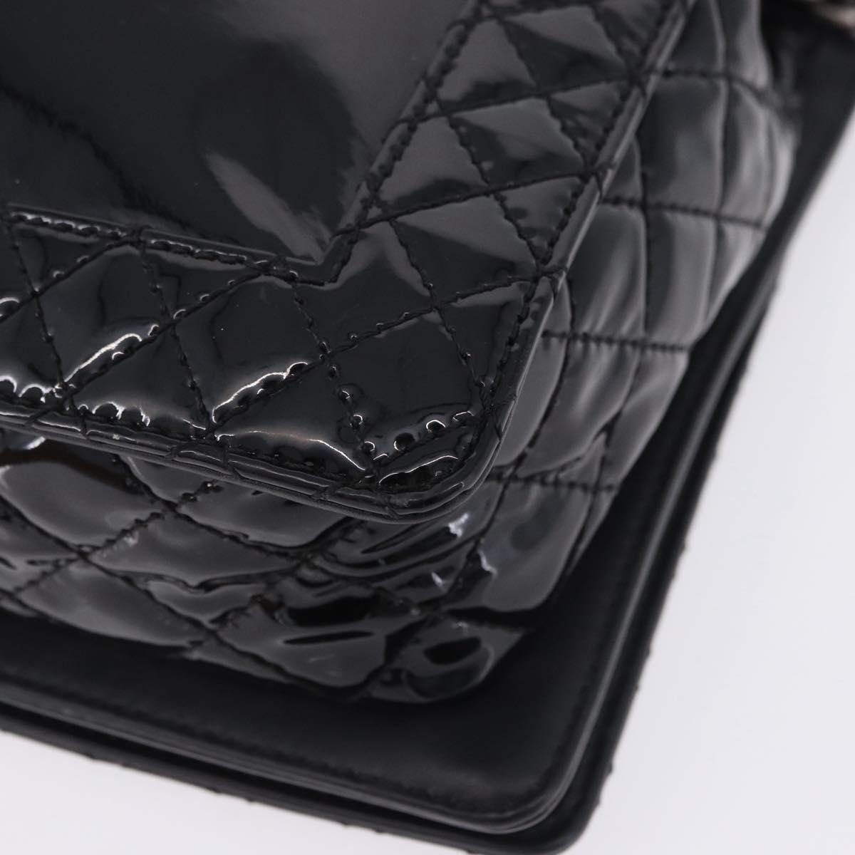 CHANEL Matelasse Boy Chanel Chain Bag Patent leather Black CC Auth ka5793V