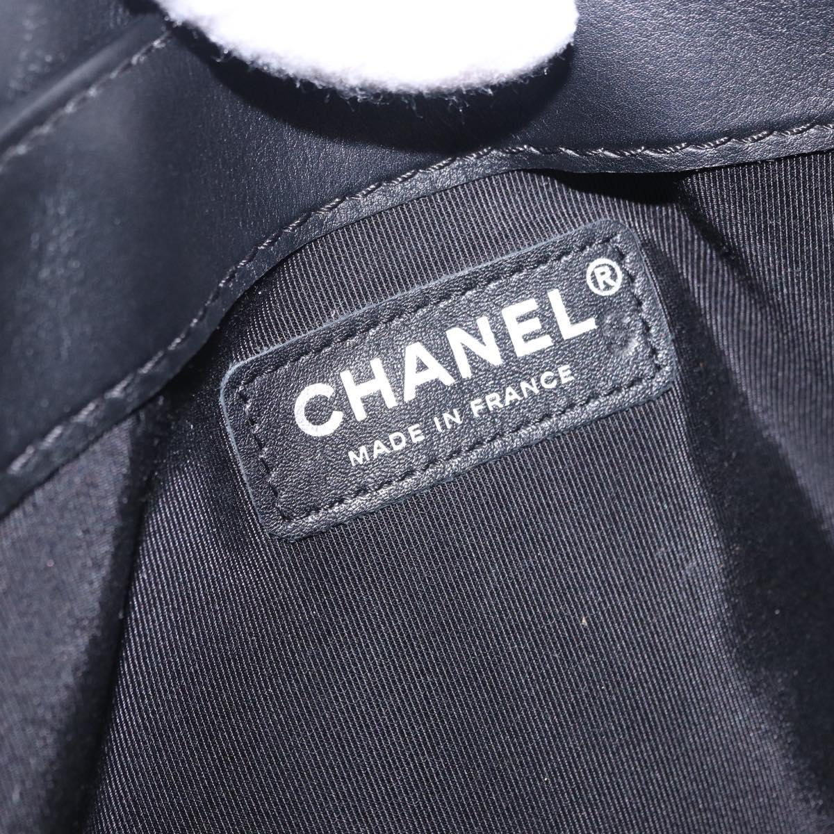 CHANEL Matelasse Boy Chanel Chain Bag Patent leather Black CC Auth ka5793V