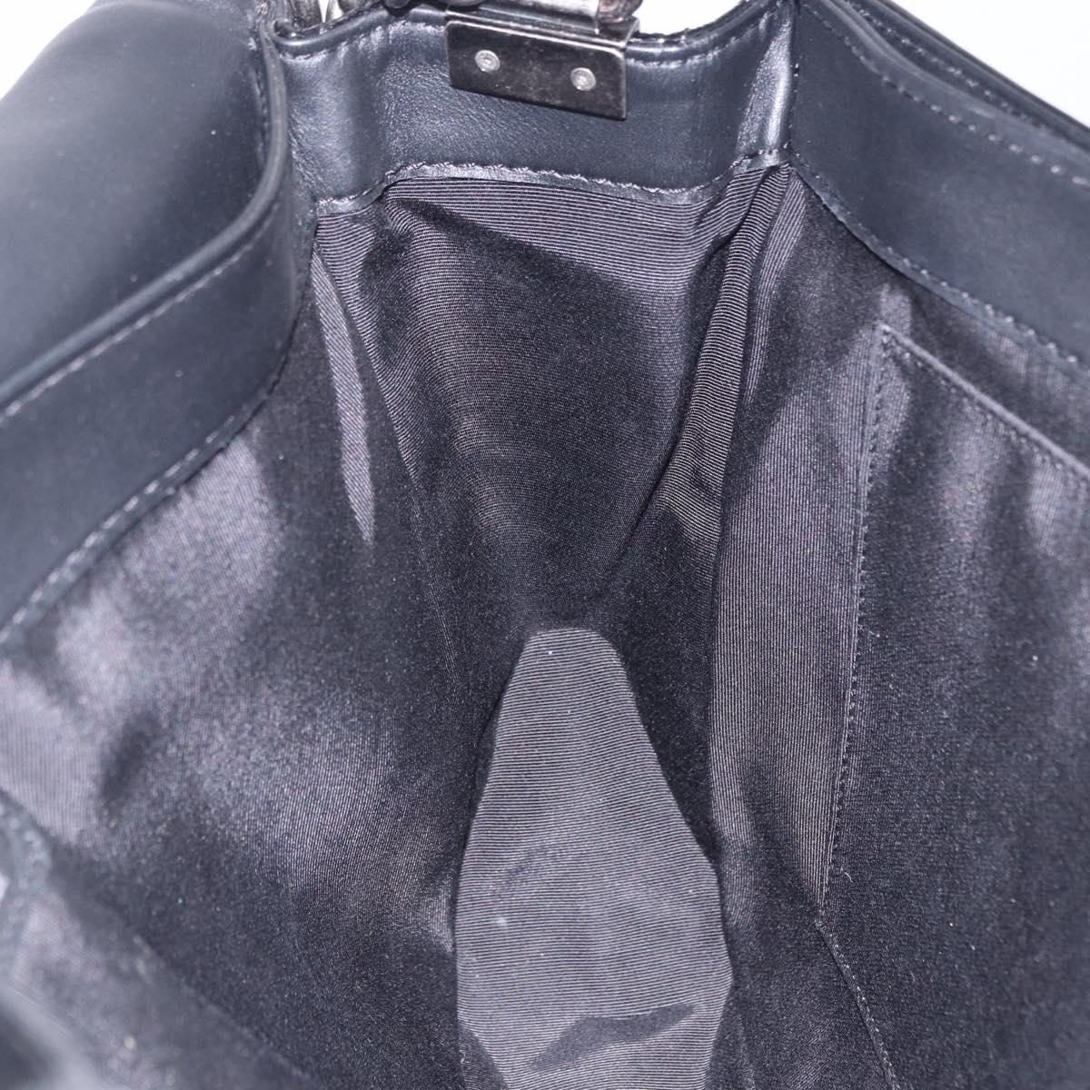 CHANEL Matelasse Boy Chanel Chain Bag Patent leather Black CC Auth ka5793V