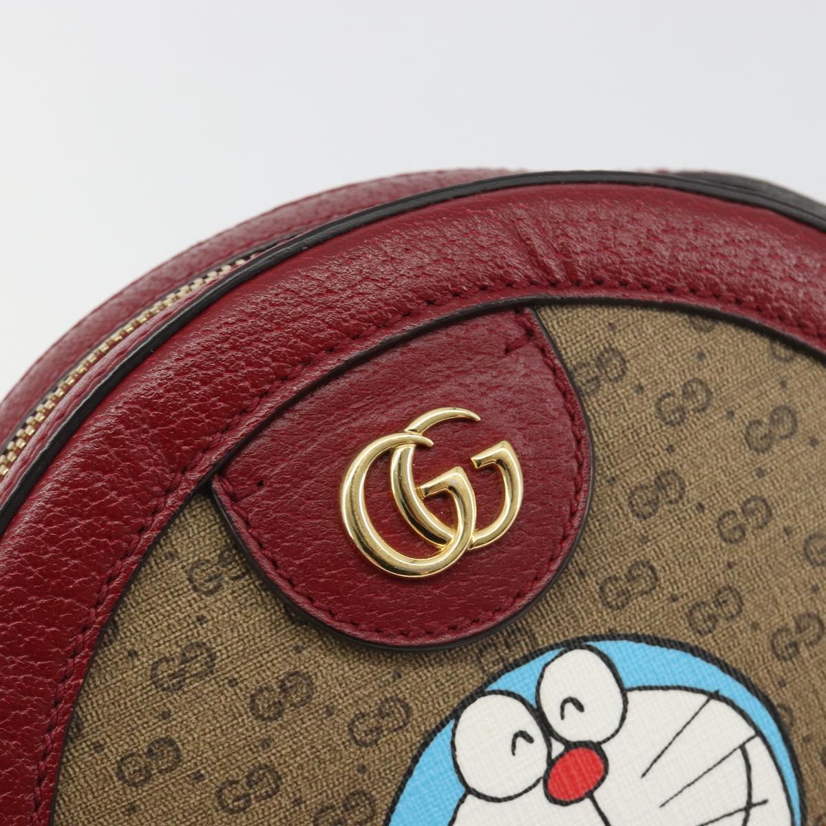 GUCCI Micro GG Supreme Doraemon Collaboration Bag PVC Beige 625216 Auth ka5794M