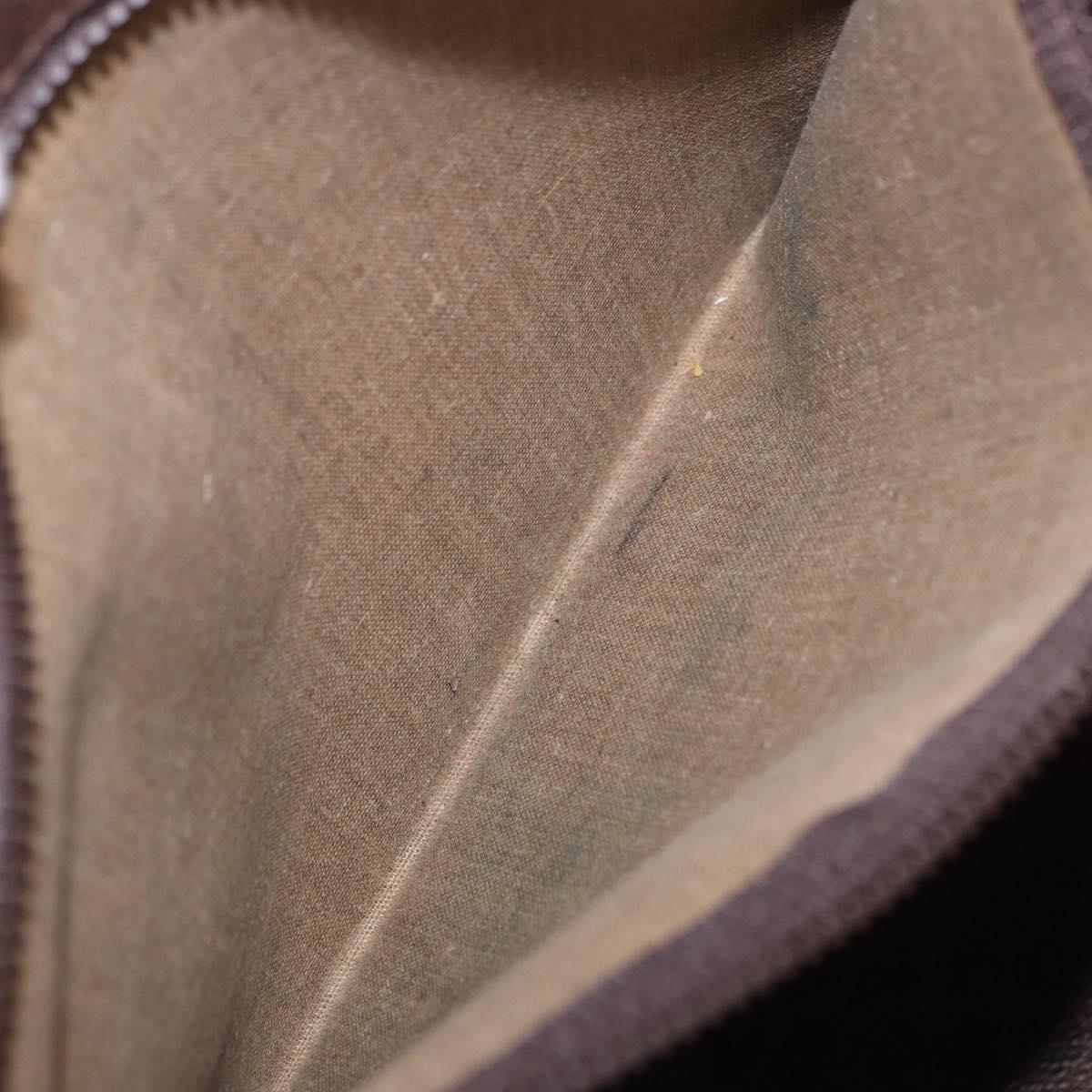 CELINE Macadam Canvas Tote Bag PVC Leather Brown Gold Auth ka5802
