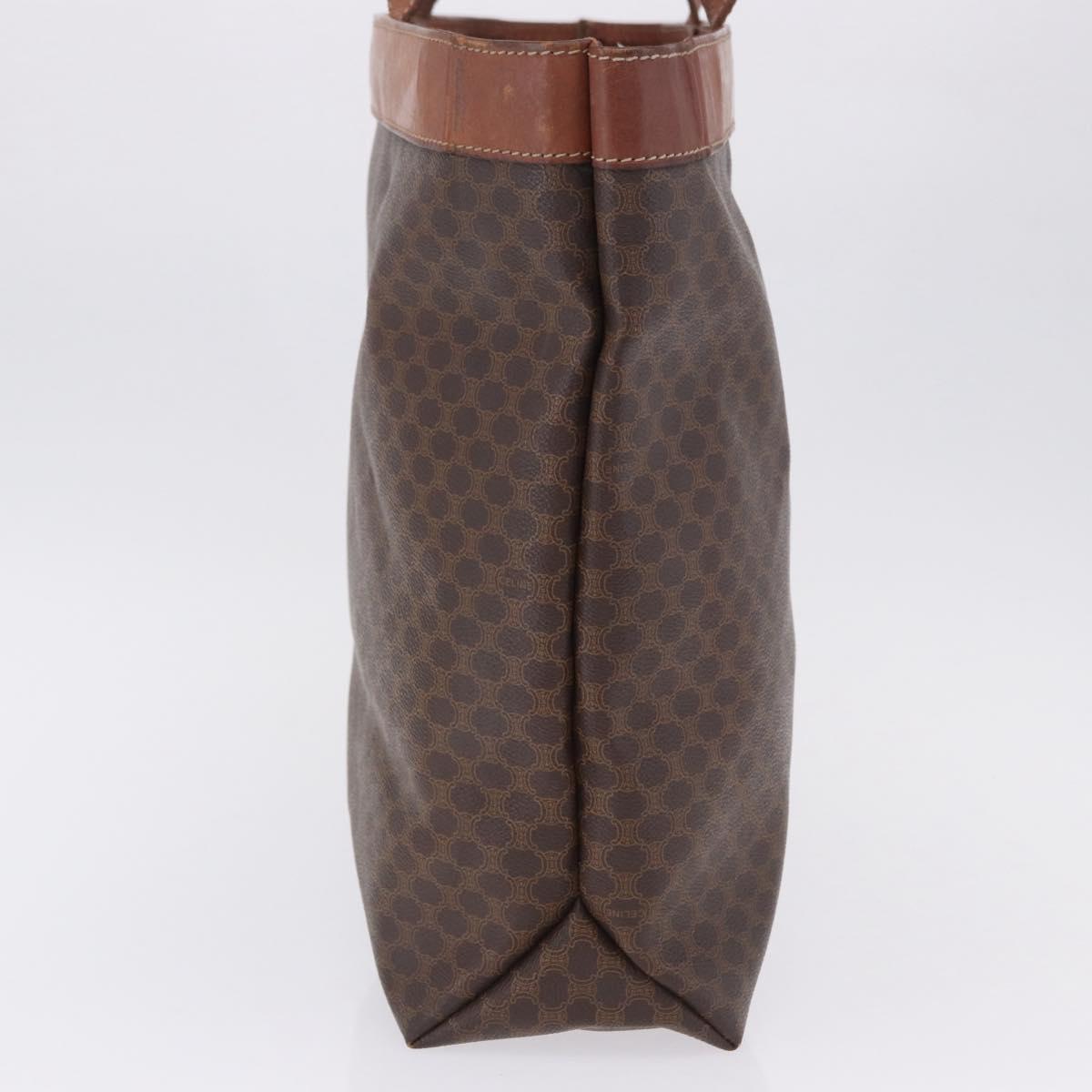 CELINE Macadam Canvas Tote Bag PVC Leather Brown Gold Auth ka5802