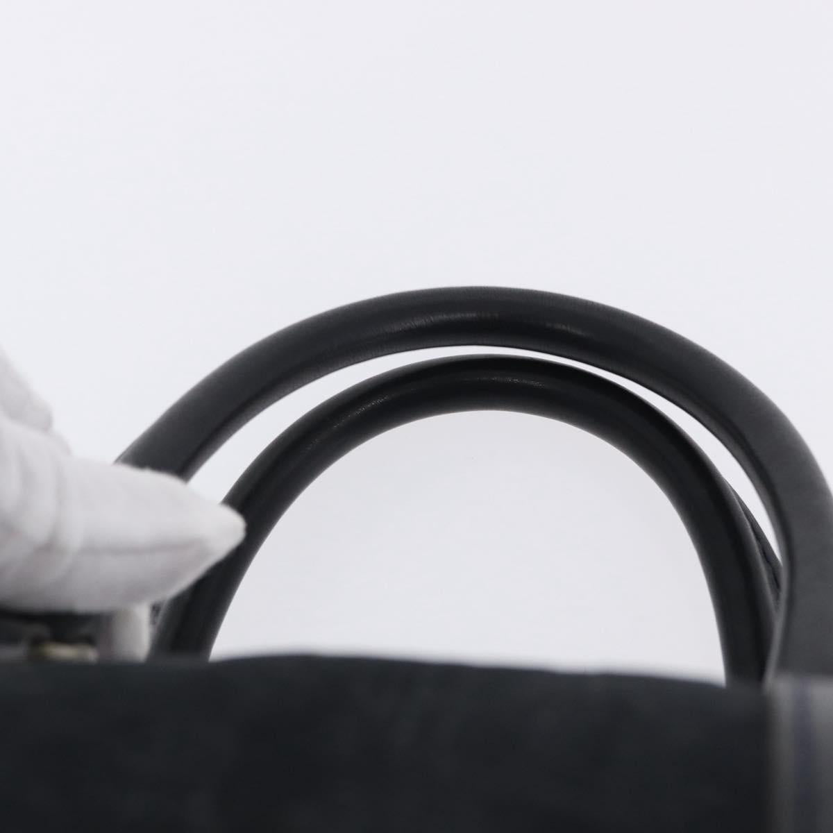 Christian Dior Trotter Canvas Boston Bag Suede Navy Silver Auth ka5806