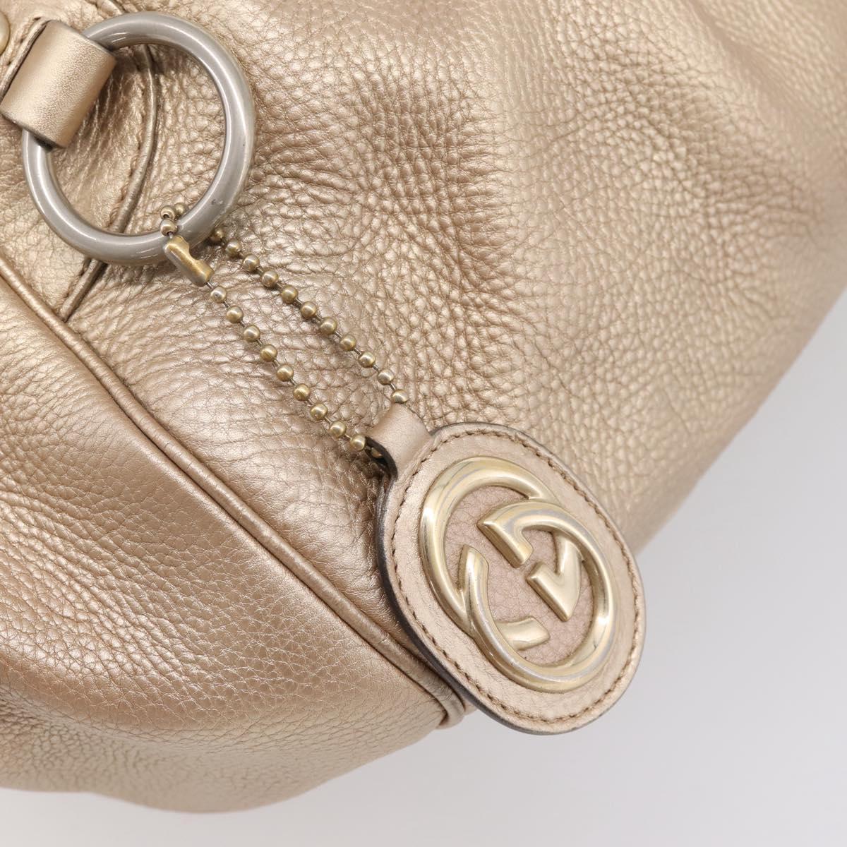 GUCCI Hand Bag Leather 2way Gold 223974 Auth ka5809