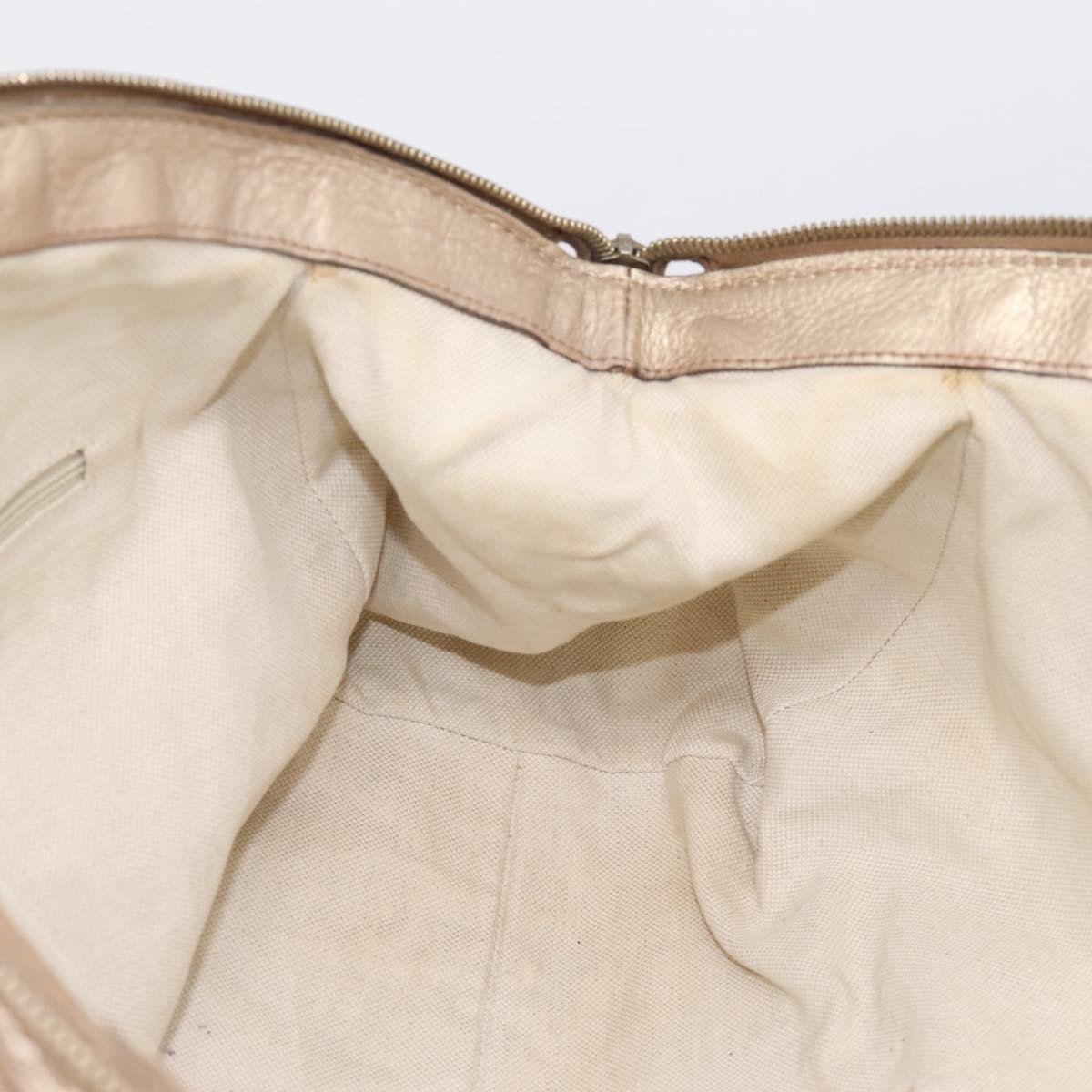 GUCCI Hand Bag Leather 2way Gold 223974 Auth ka5809