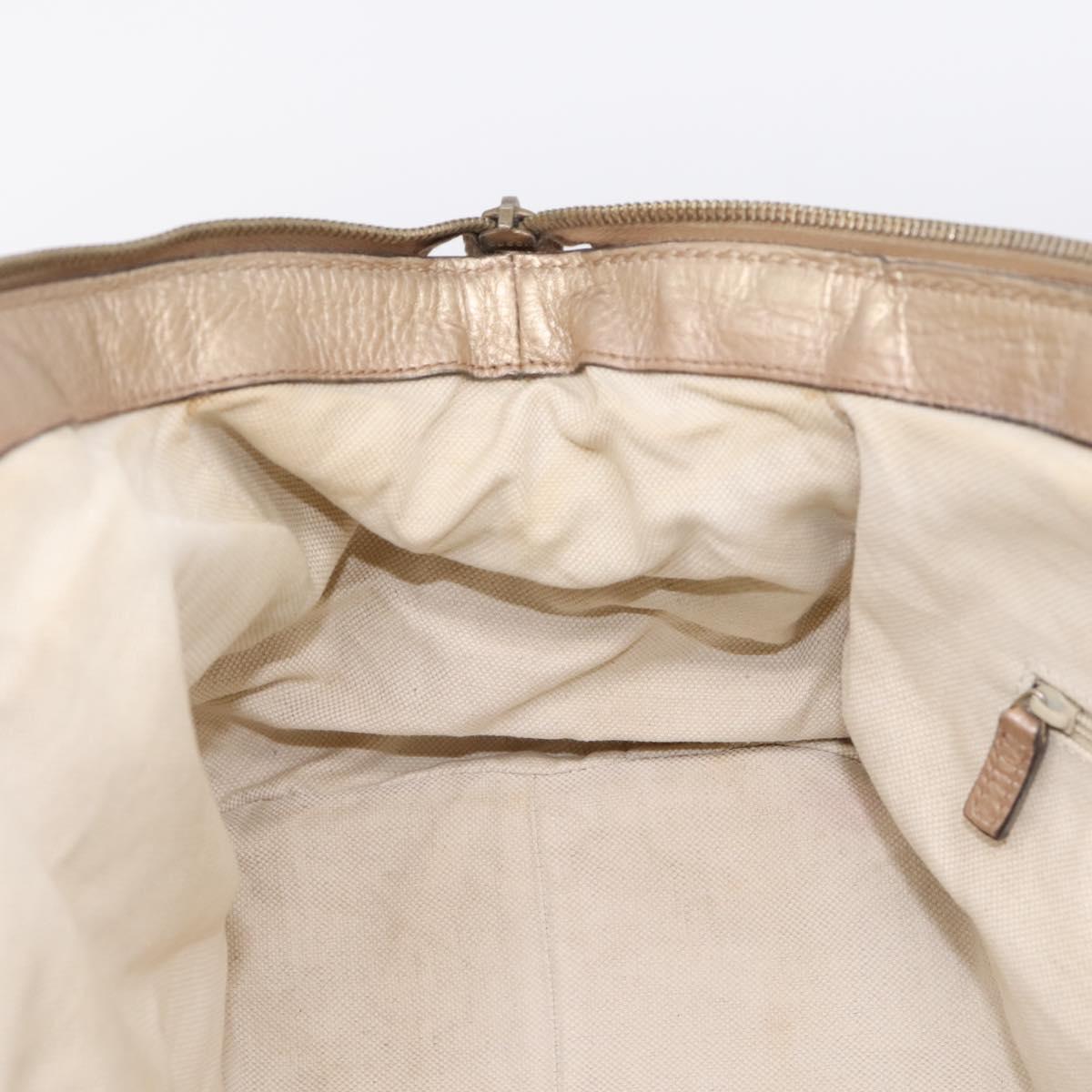 GUCCI Hand Bag Leather 2way Gold 223974 Auth ka5809