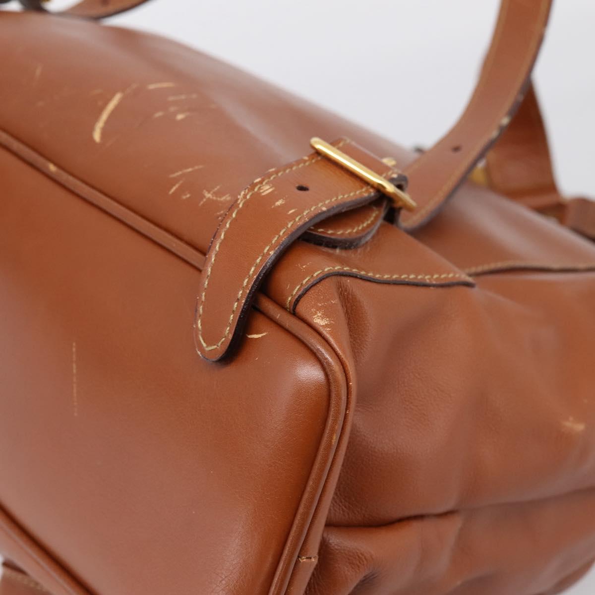 GUCCI Bamboo Backpack Leather Brown Gold 003 2058 0016 Auth ka5812