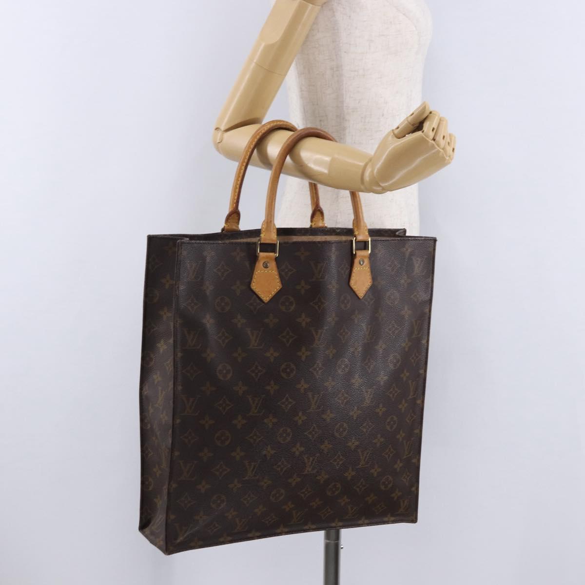 LOUIS VUITTON Monogram Sac Plat Hand Bag M51140 LV Auth ka5821