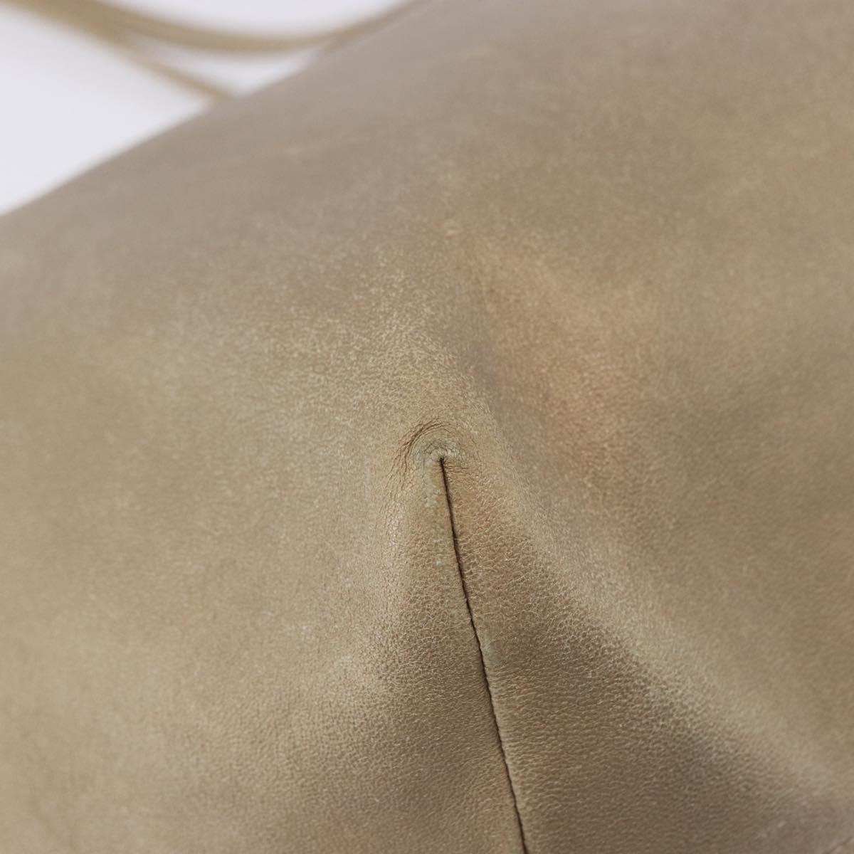 LOEWE Tote Bag Leather Gold Auth ka5825