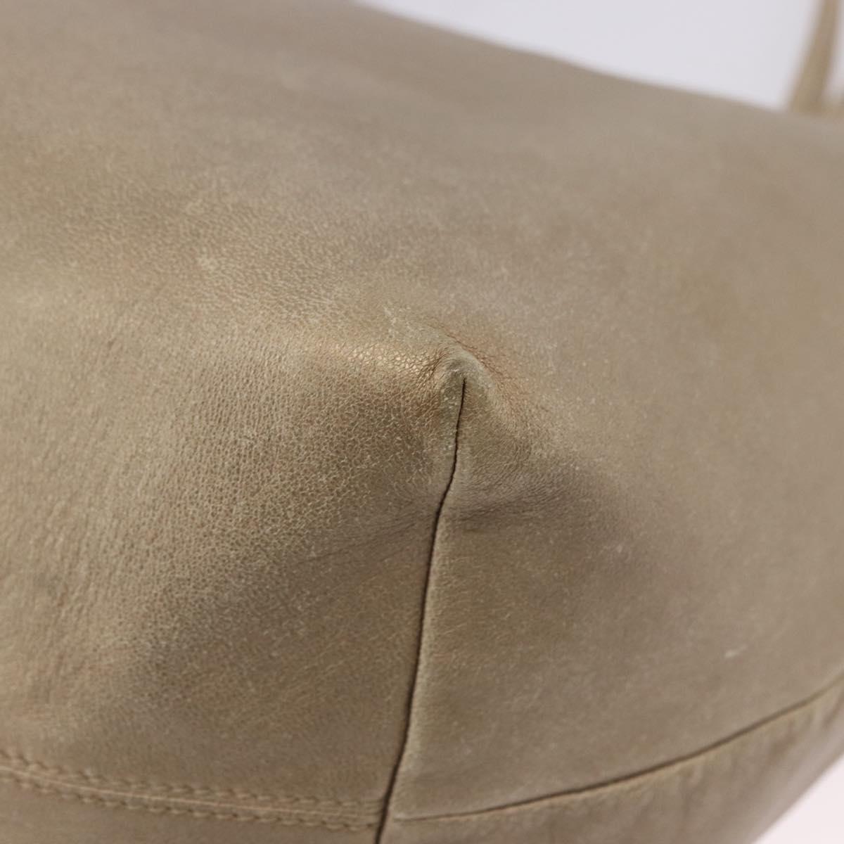 LOEWE Tote Bag Leather Gold Auth ka5825